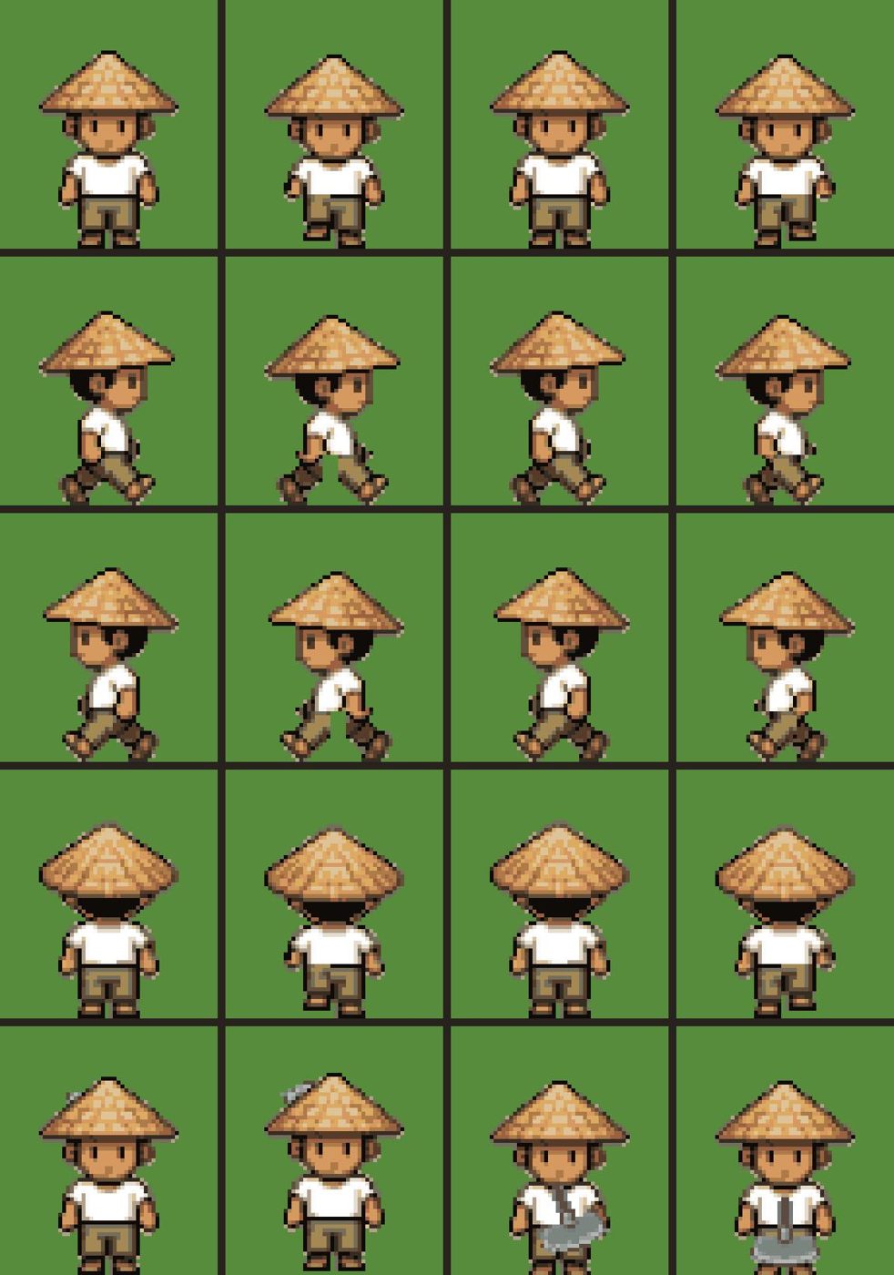 Walk in code from Meta's still poses + a hoe swing